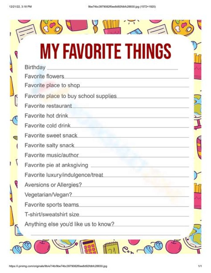 Favorite things