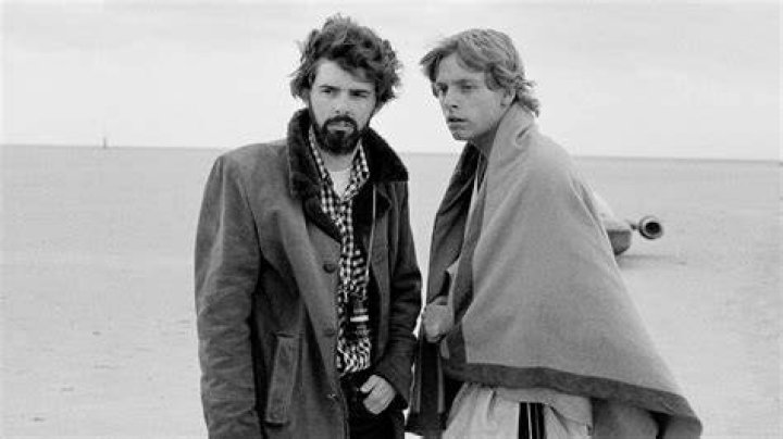 George Lucas and Mark Hamill on set